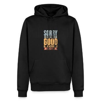 Vintage Introverts I'm Not Really Good At Acting - Männer Premium Bio Hoodie - Schwarz - Vorne - Nico (187cm)