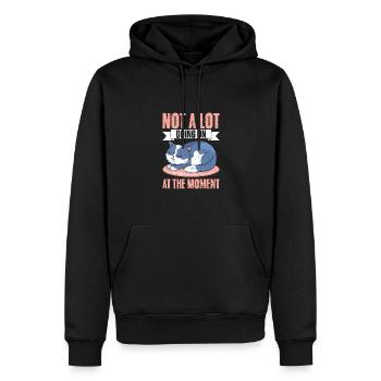 Sleeping Cat Not A Lot Going On At The Moment A - Männer Premium Bio Hoodie - Schwarz - Vorne - Nico (187cm)