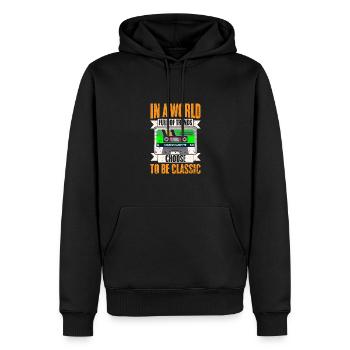 Cool Cassette In A World Full Of Trends Choose To - Men’s Premium Organic Hoodie - black - Front - Nico (187cm)