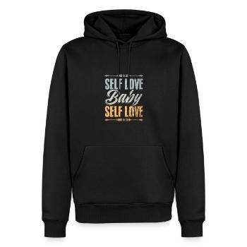 Vintage Self Love Baby Self Love Positive Vibes - Männer Premium Bio Hoodie - Schwarz - Vorne - Nico (187cm)