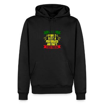I'm Not Perfect But I'm Funny Portuguese For - Männer Premium Bio Hoodie - Schwarz - Vorne - Nico (187cm)