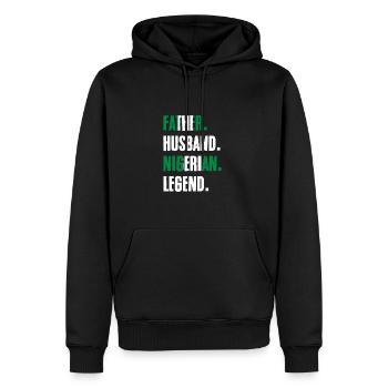 Super père mari légende nigériane pour - Sweat à capuche Premium bio Homme - noir - Devant - Nico (187cm)