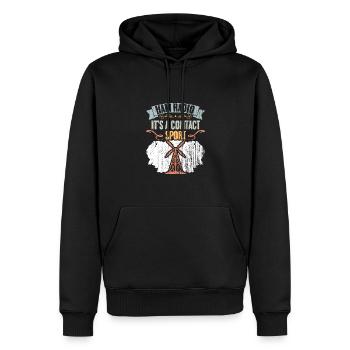 Radio amateur rétro C’est un sport de contact Radio amateur - Sweat à capuche Premium bio Homme - noir - Devant - Nico (187cm)