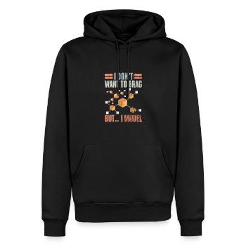Retro I Don't Want To Brag But I Model For A Data - Men’s Premium Organic Hoodie - black - Front - Nico (187cm)