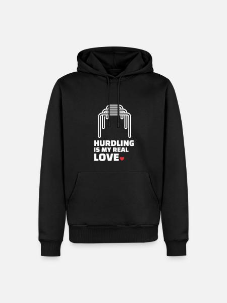I love hurdles - Men’s Premium Organic Hoodie - black