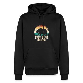 Papa Bear 2022 - Grossesse Père Ours - Sweat à capuche Premium bio Homme - noir - Devant - Nico (187cm)