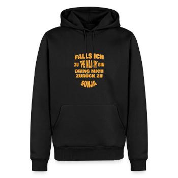 Sonja - Männer Premium Bio Hoodie - Schwarz - Vorne - Nico (187cm)