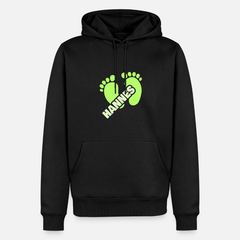 Hannes als Geburt - Männer Premium Bio Hoodie - Schwarz