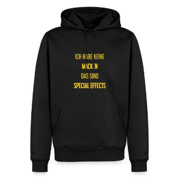Keine Macken, nur Special Effects! - Männer Premium Bio Hoodie - Schwarz - Vorne - Nico (187cm)
