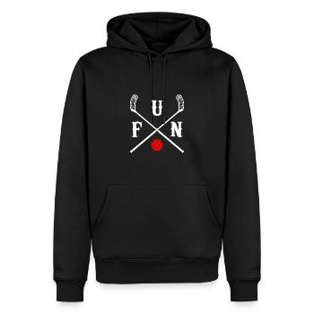 logo floorball floorball floorball - Sweat à capuche Premium bio Homme - noir - Devant - Nico (187cm)