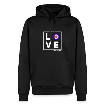 Curling Curling Curling Stone Curling-Love - Sweat à capuche Premium bio Homme - noir - Devant - Nico (187cm)