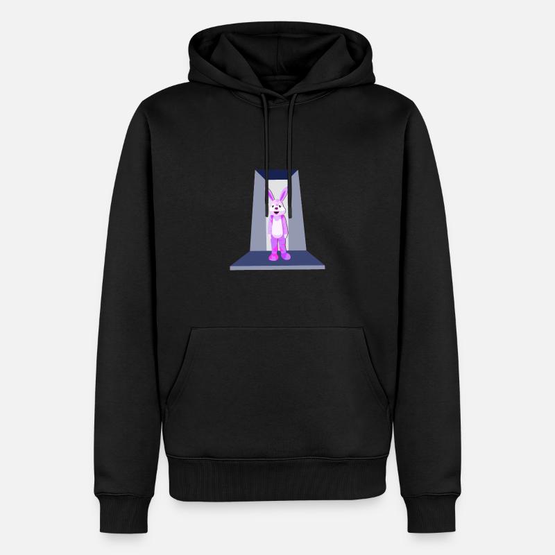 Lapin rose - Sweat à capuche Premium bio Homme - noir