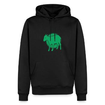 Chèvre - Chèvre - Chèvre - Ferme - Zoo - Vacances - Sweat à capuche Premium bio Homme - noir - Devant - Nico (187cm)