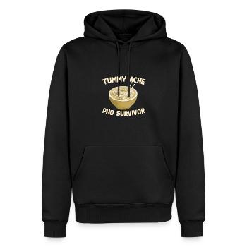 Mal de ventre Pho Survivant Drôle Humour culinaire préféré - Sweat à capuche Premium bio Homme - noir - Devant - Nico (187cm)