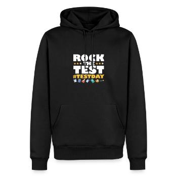 Funny Testing Day Rock The Test Exam Day Teacher - Männer Premium Bio Hoodie - Schwarz - Vorne - Nico (187cm)