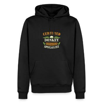Certified Donkey Specialist Farmer Funny Farming - Männer Premium Bio Hoodie - Schwarz - Vorne - Nico (187cm)