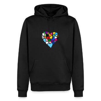 Cœur - Sweat à capuche Premium bio Homme - noir - Devant - Nico (187cm)