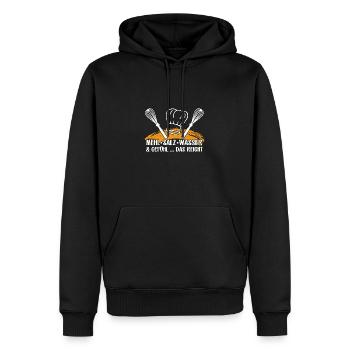 Mehl, Salz und Wasser - das reicht für gutes Brot - Männer Premium Bio Hoodie - Schwarz - Vorne - Nico (187cm)