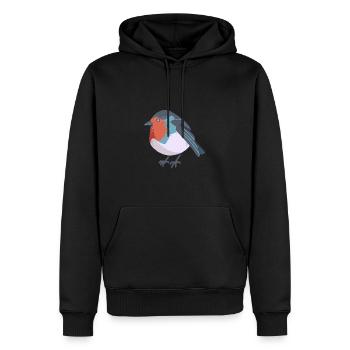 Rotkehlchen - Männer Premium Bio Hoodie - Schwarz - Vorne - Nico (187cm)