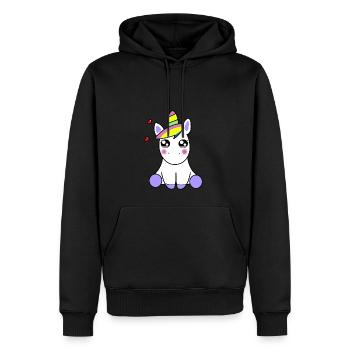 KAWAII EINHORN - Männer Premium Bio Hoodie - Schwarz - Vorne - Nico (187cm)