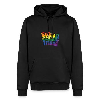 Token Straight Friend LGBTQ Proud Ally Gay Pride - Men’s Premium Organic Hoodie - black - Front - Nico (187cm)