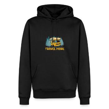 Voyage Plus Tourisme Vacances Voyageur Voyage Route - Sweat à capuche Premium bio Homme - noir - Devant - Nico (187cm)