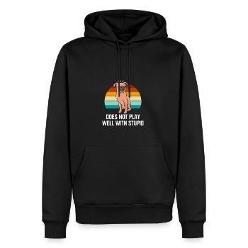 Ne joue pas bien sarcastiquement drôle sarcasme -H - Sweat à capuche Premium bio Homme - noir - Devant - Nico (187cm)