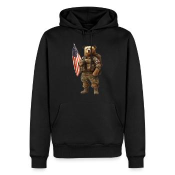 Tragen - Männer Premium Bio Hoodie - Schwarz - Vorne - Nico (187cm)