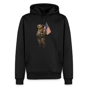 Wasserschwein - Männer Premium Bio Hoodie - Schwarz - Vorne - Nico (187cm)