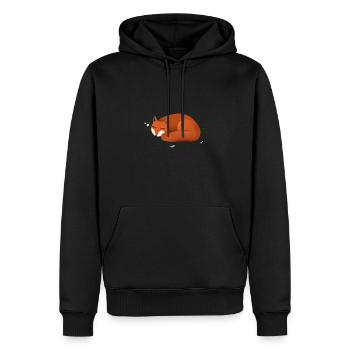 Renard roux endormi - Sweat à capuche Premium bio Homme - noir - Devant - Nico (187cm)