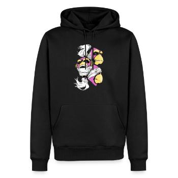 Die 3 Affen - Männer Premium Bio Hoodie - Schwarz - Vorne - Nico (187cm)