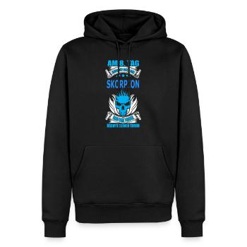 SKORPION - Männer Premium Bio Hoodie - Schwarz - Vorne - Nico (187cm)