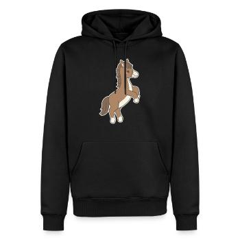 Pferd - Männer Premium Bio Hoodie - Schwarz - Vorne - Nico (187cm)