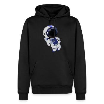 Astronaute - Sweat à capuche Premium bio Homme - noir - Devant - Nico (187cm)