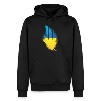 Plume Ukraine - Sweat à capuche Premium bio Homme - noir - Devant - Nico (187cm)