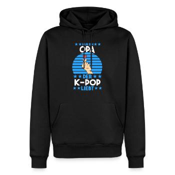 Opa Anime K-pop - Männer Premium Bio Hoodie - Schwarz - Vorne - Nico (187cm)