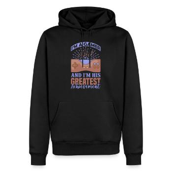 Ich bin ein Gamer - Männer Premium Bio Hoodie - Schwarz - Vorne - Nico (187cm)