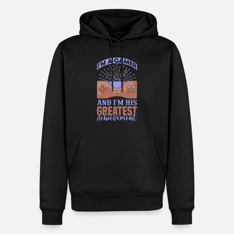 Ich bin ein Gamer - Männer Premium Bio Hoodie - Schwarz