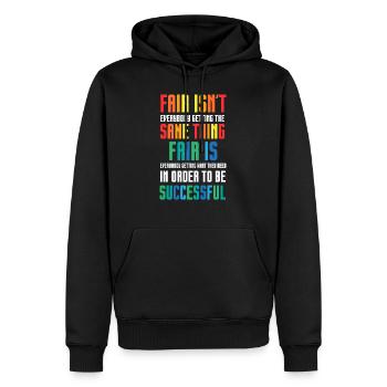 Fair isn't everybody getting the same thing - Männer Premium Bio Hoodie - Schwarz - Vorne - Nico (187cm)