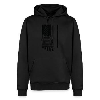 Camion USA - Sweat à capuche Premium bio Homme - noir - Devant - Nico (187cm)