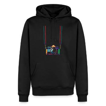 Photography Camera Lens Retro - Männer Premium Bio Hoodie - Schwarz - Vorne - Nico (187cm)