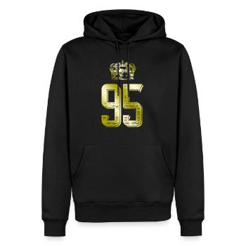95 Couronne numérique - Sweat à capuche Premium bio Homme - noir - Devant - Nico (187cm)