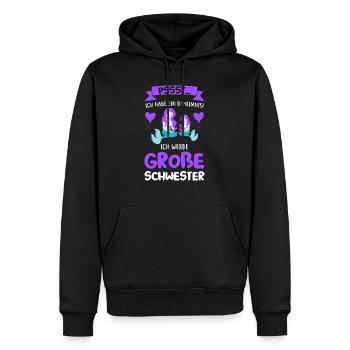 Große Schwester Meerjungfrau Kinder Geschenk - Männer Premium Bio Hoodie - Schwarz - Vorne - Nico (187cm)