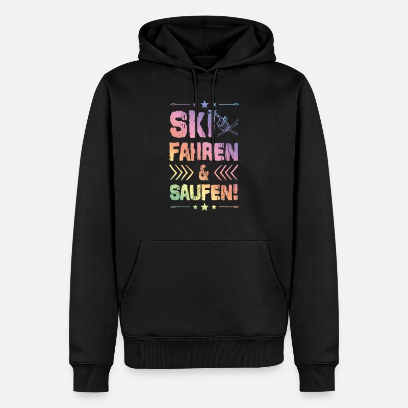 Ski et boisson - Sweat à capuche Premium bio Homme - noir
