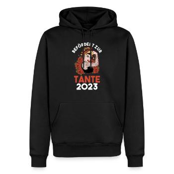 Tante 2023 Grossesse Enceinte Tante - Sweat à capuche Premium bio Homme - noir - Devant - Nico (187cm)