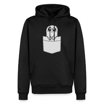 Comic Geist mitnehmen Brusttasche - Männer Premium Bio Hoodie - Schwarz - Vorne - Nico (187cm)