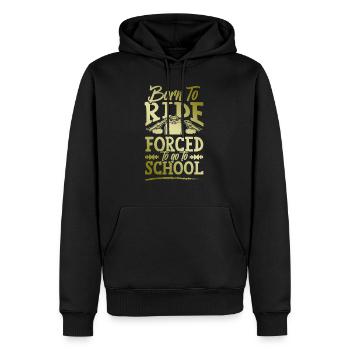 Balade à moto - Sweat à capuche Premium bio Homme - noir - Devant - Nico (187cm)