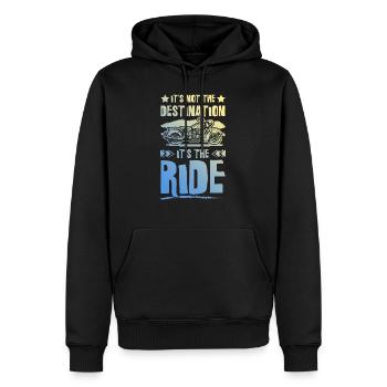 Motorrad Ziel - Männer Premium Bio Hoodie - Schwarz - Vorne - Nico (187cm)
