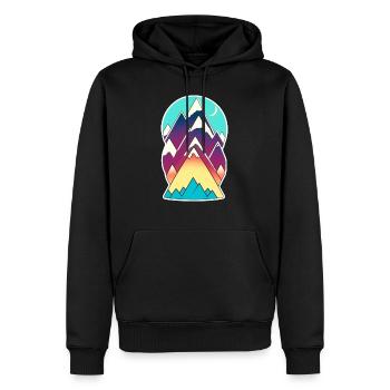 montagne et randonnée - Sweat à capuche Premium bio Homme - noir - Devant - Nico (187cm)