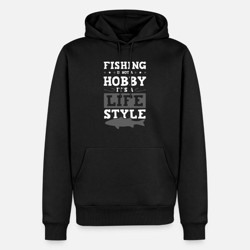 Passe-temps de pêche - Sweat à capuche Premium bio Homme - noir